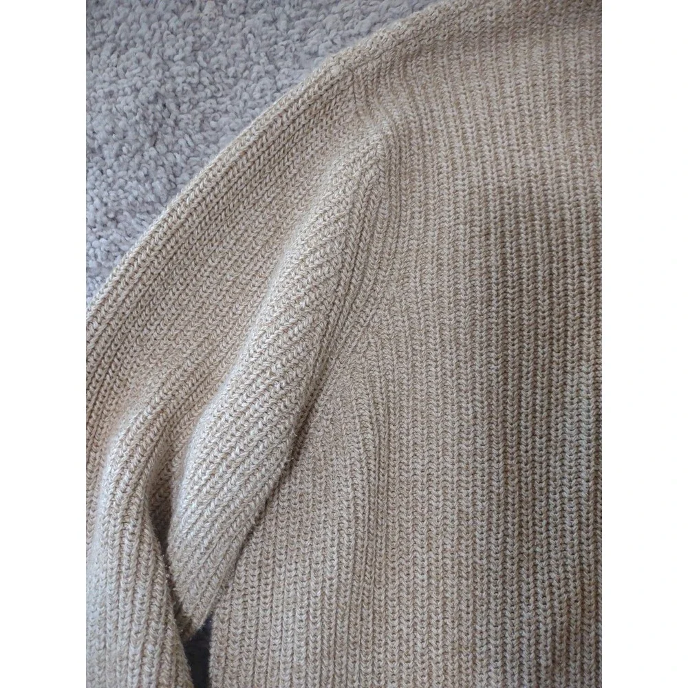 Eddie Bauer Sweater Mens Tall XL Light Tan Cotton Crewneck Knit Pullover Classic